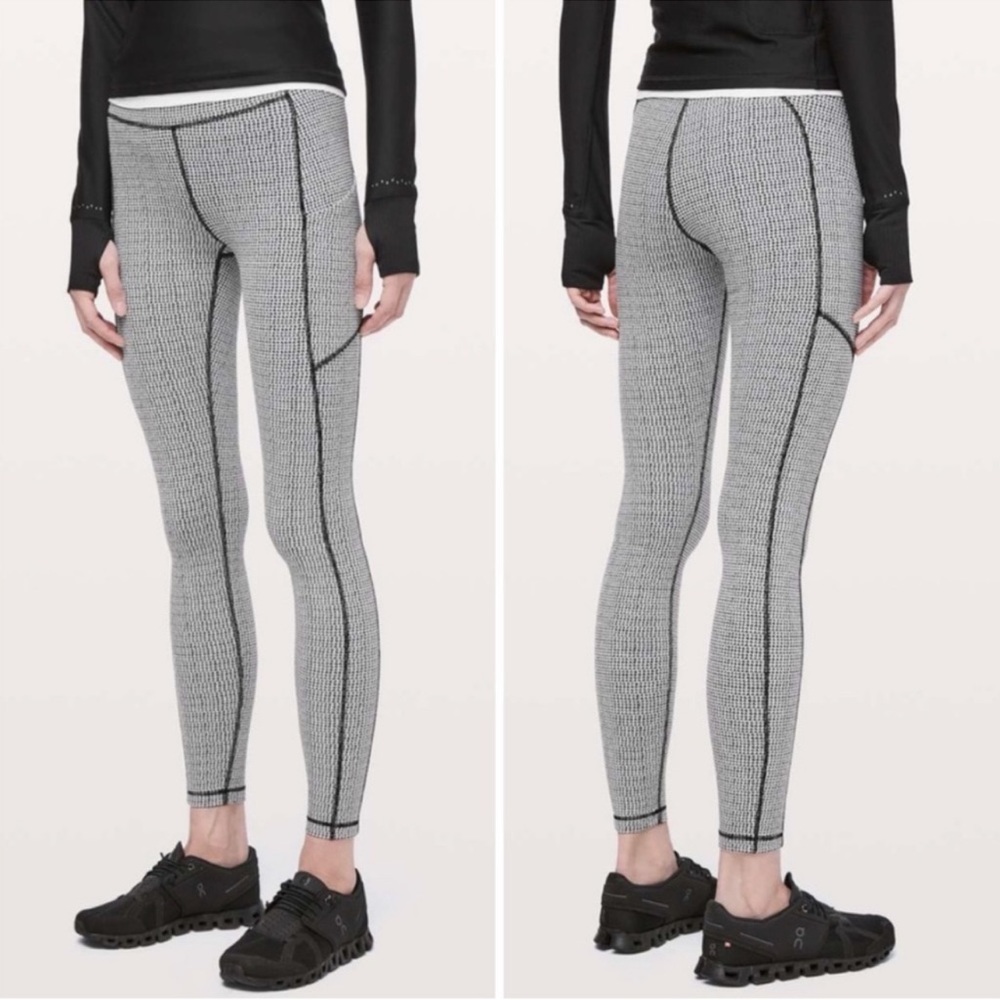 Lululemon Speed Up Tight Full-On Luxtreme 28" Teeny Tooth White Black 6